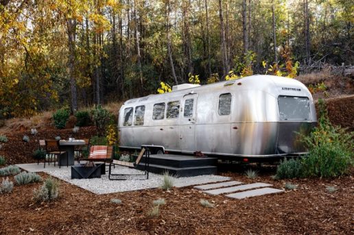 Photo of Airstream trailer at a campsite