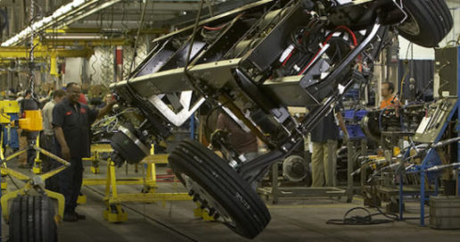 Photo of Freightliner Custom Chassis assembly line