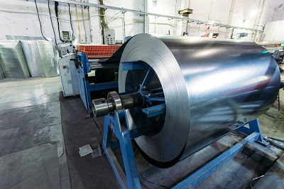 Picture of a roll of rolled steel for metal fabrication