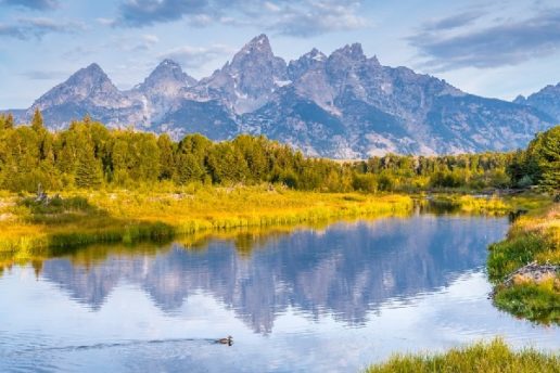 Mountains and water at Grand Tetons National Park