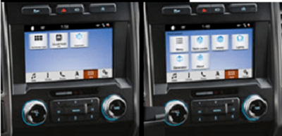 a picture of side-by-side control panels with touch screens, the Lippert OneControl
