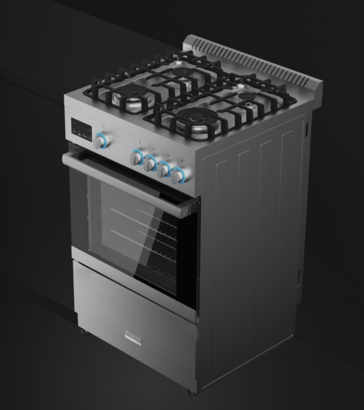 A rendering of Furrion's Professional 24-inch Gas Range
