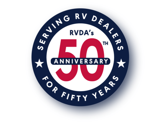 Image of RV Dealers Association (RVDA) 50th anniversary logo