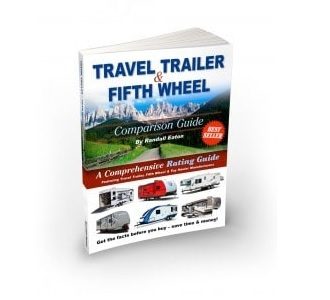 A picture of a book entitled "Travel Trailer and Fifth Wheel Comparison Guide"