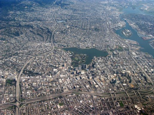 A photo of Oakland, CA from above