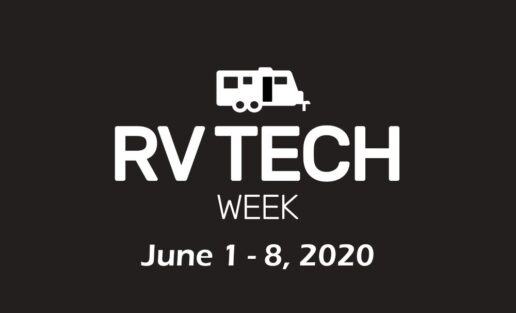 A logo for RV Tech week